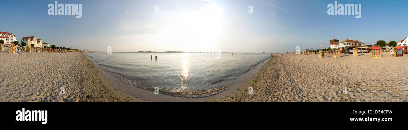 Laboe, Deutschland, Spa Strand, 360-Grad-Panorama-Bild Stockfoto