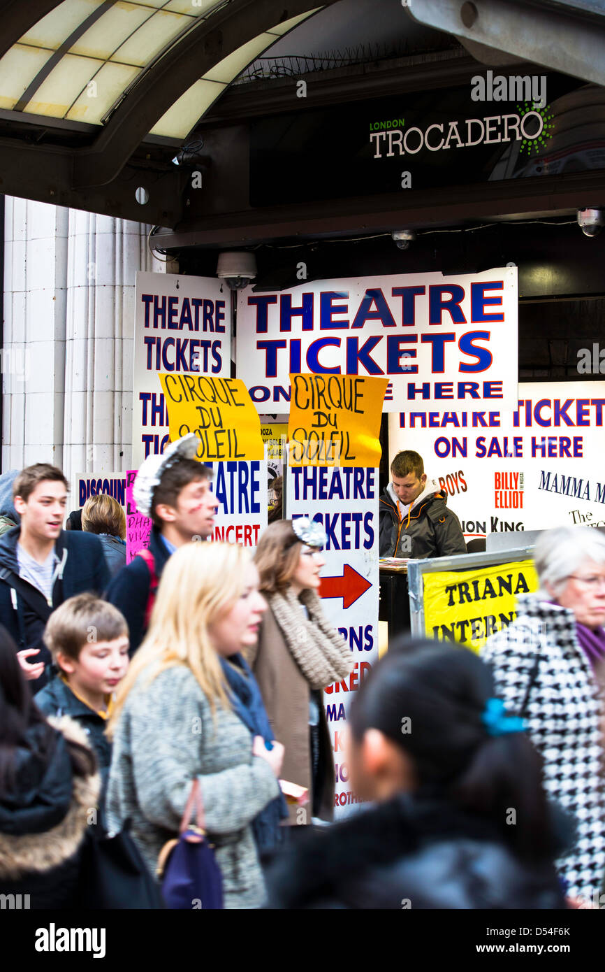 Theaterkarten auf Verkauf, West End, London, Vereinigtes Königreich Stockfoto