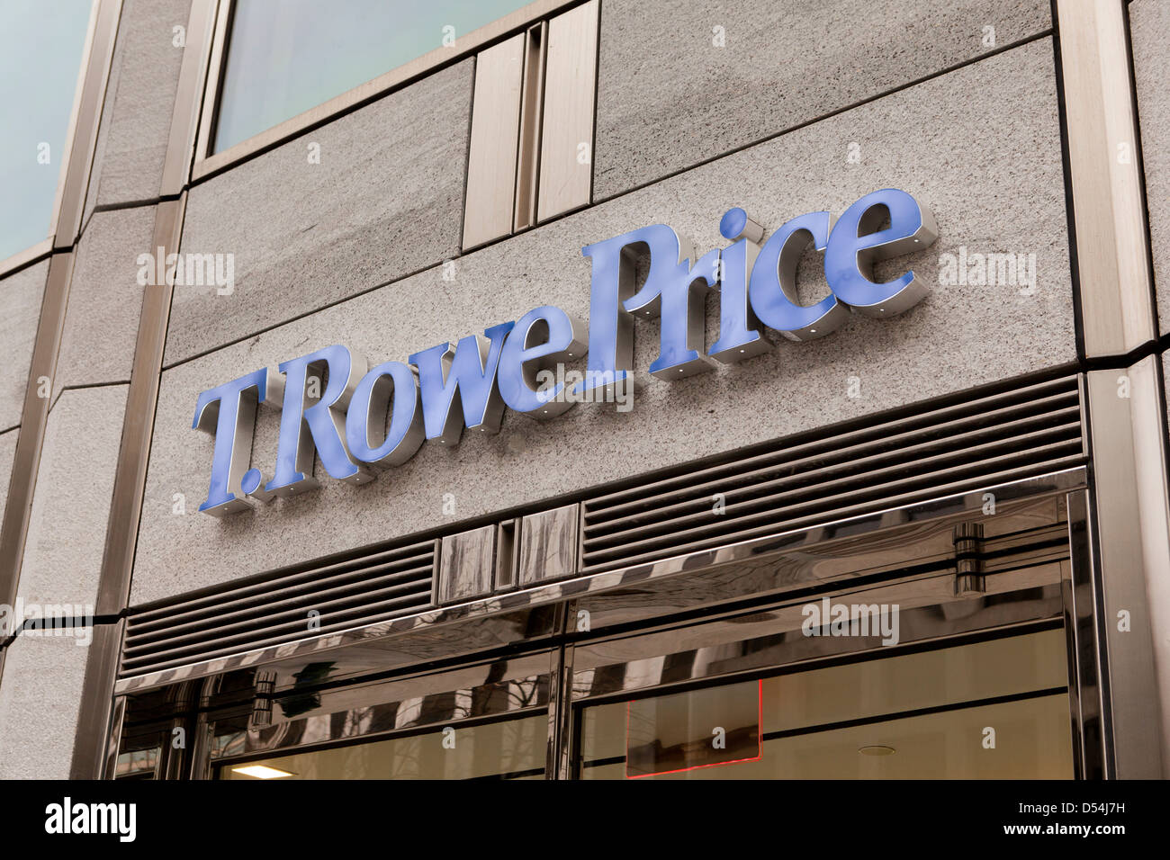 T Rowe Preis Logo auf Gebäude - USA Stockfoto