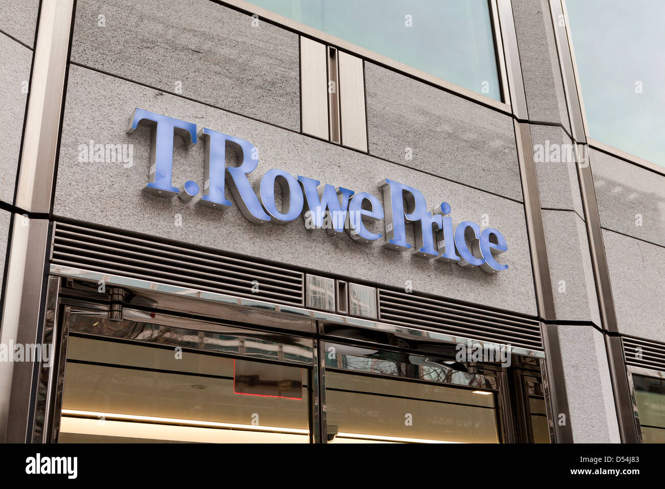 T Rowe Preis Logo auf Gebäude - USA Stockfoto