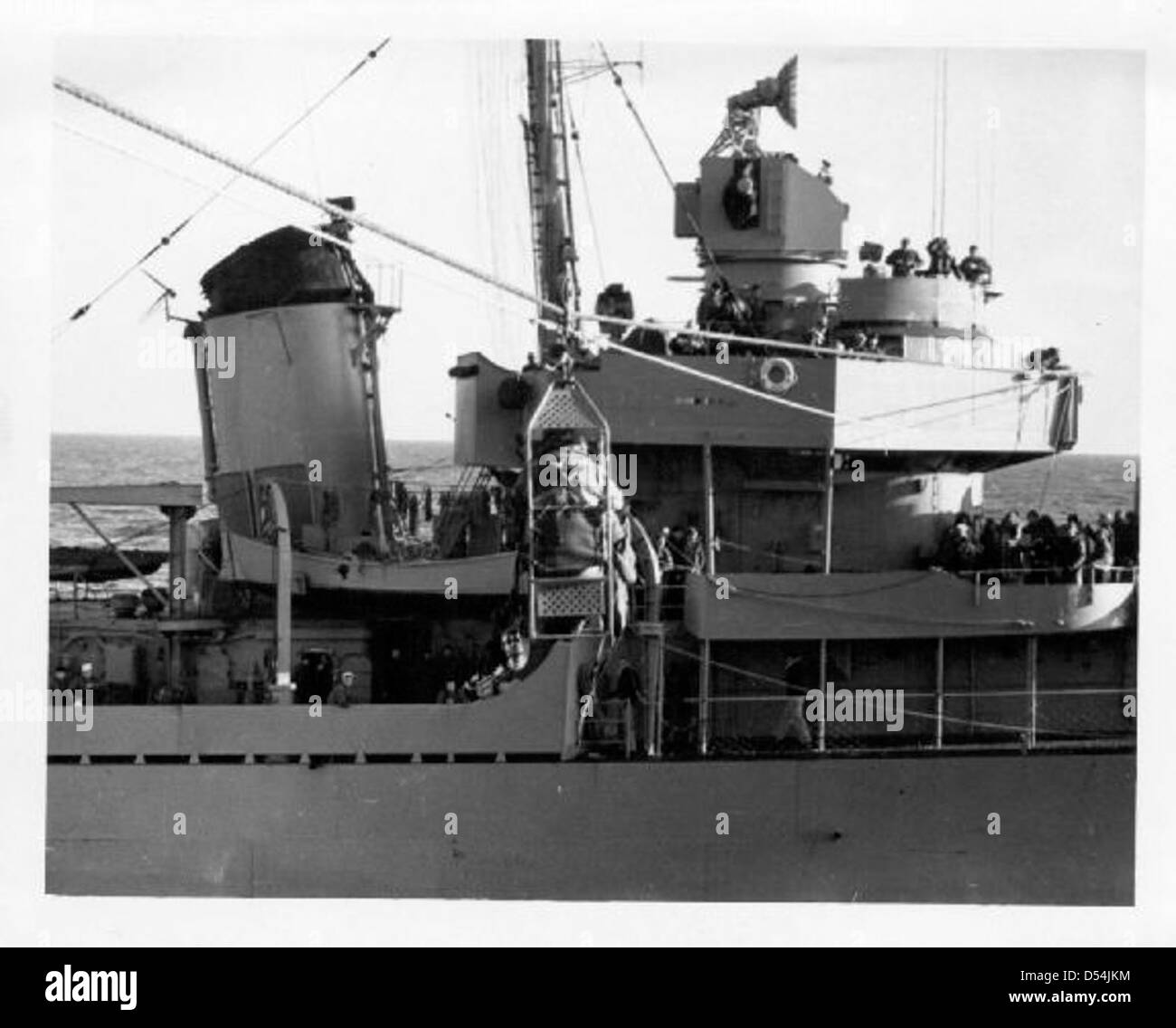 Die USS O’Bannon (DD-450) war ein Zerstörer der Fletcher-Klasse der US Navy, der während des Zweiten Weltkriegs diente. Stockfoto