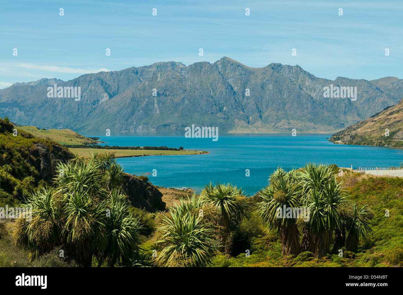 Lake Hawea, in der Nähe von Wanaka, Otago, Neuseeland Stockfoto