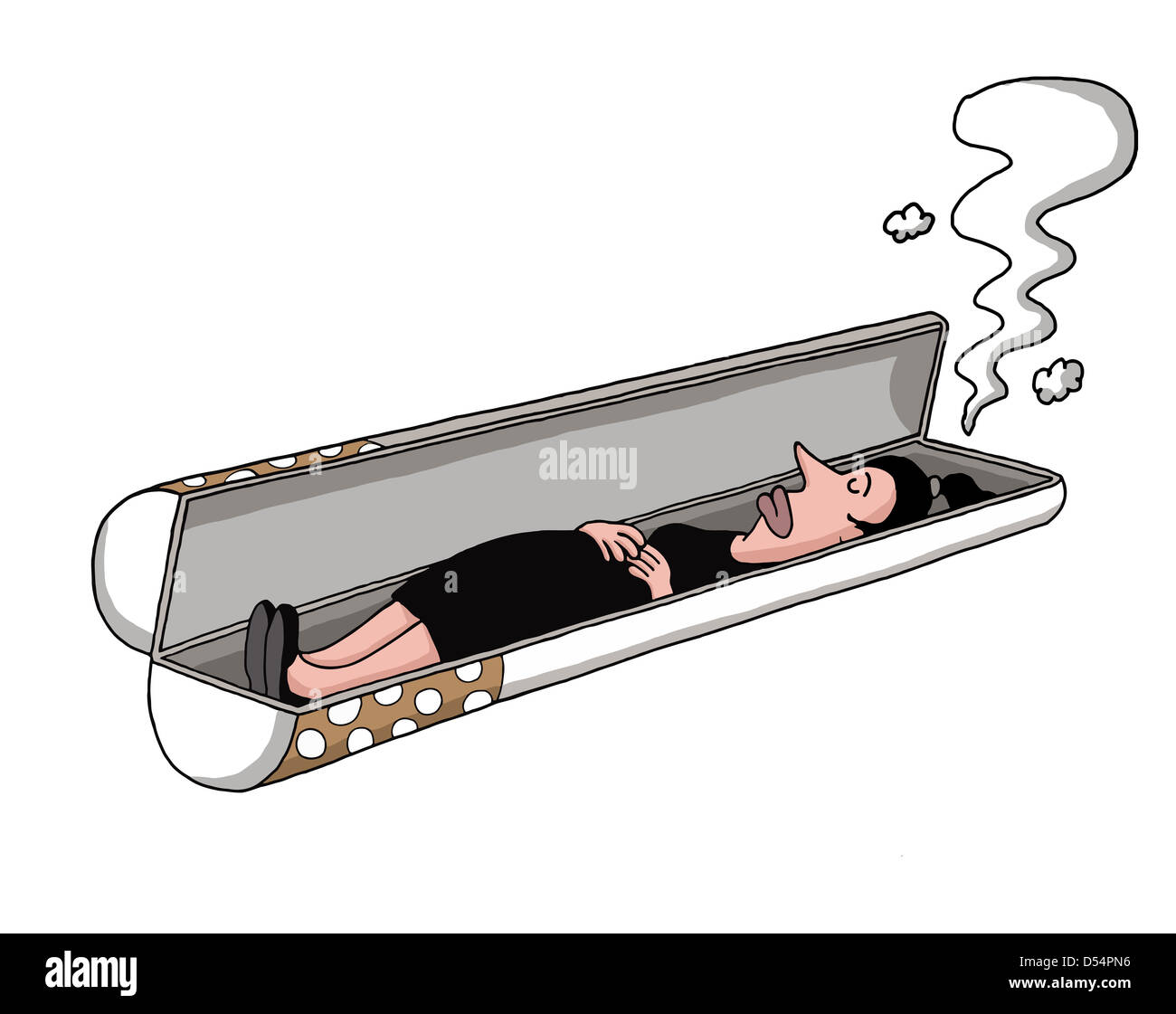 Frau tot ist in Zigarette förmigen Grab Stockfoto