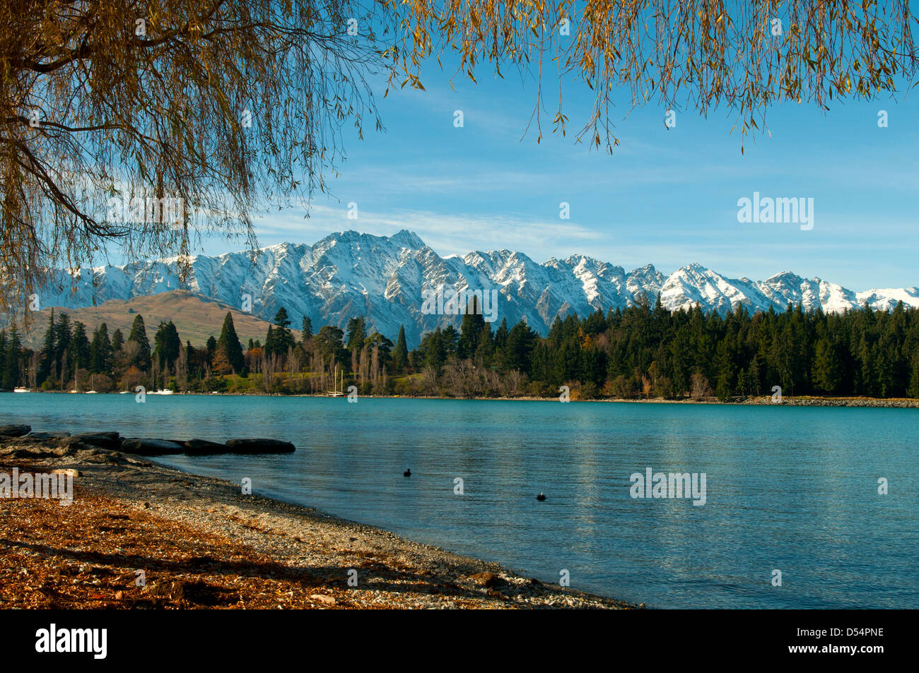 Lake Wakatipu und die Remarkables, Queenstown, Otago, Neuseeland Stockfoto