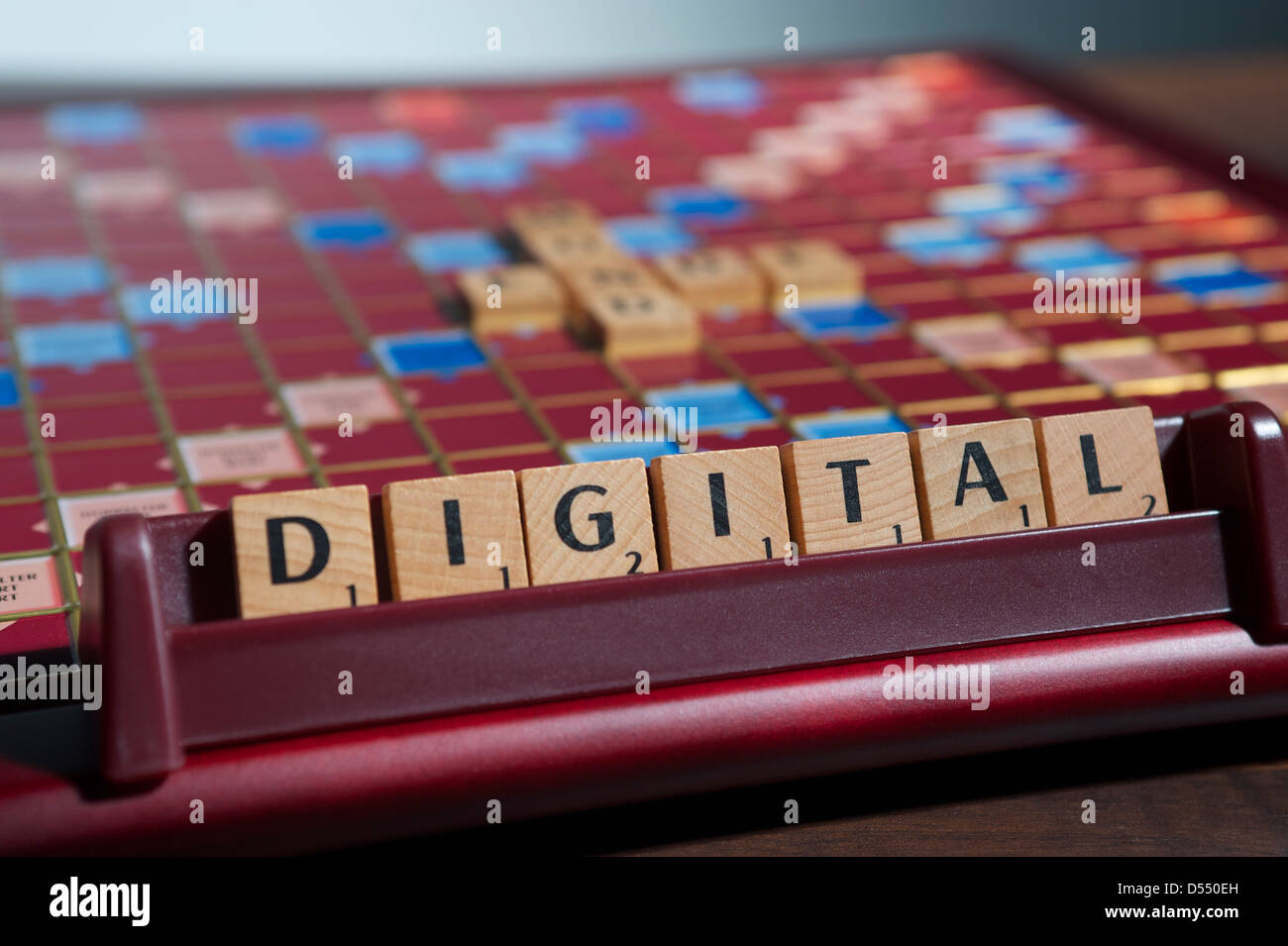 Hamburg, Deutschland, Scrabble Buchstaben bilden das Wort DIGITAL Stockfoto