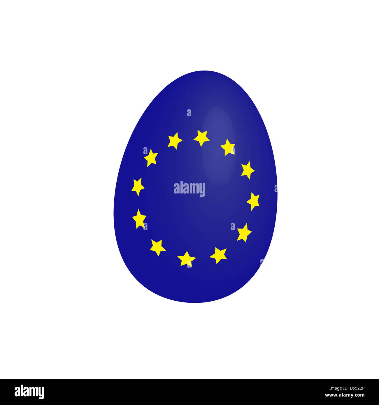 3D Osterei mit EU-Flagge Stockfoto