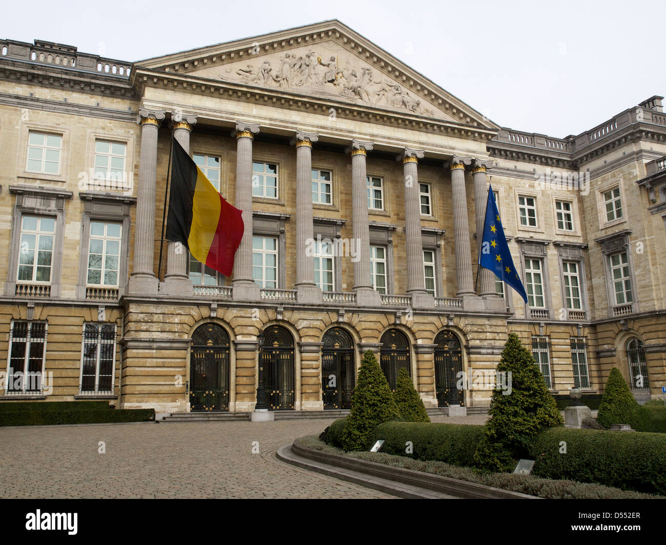 Belgische Parlamentsgebäude in der Wetstraat in Brüssel, Belgien Stockfoto