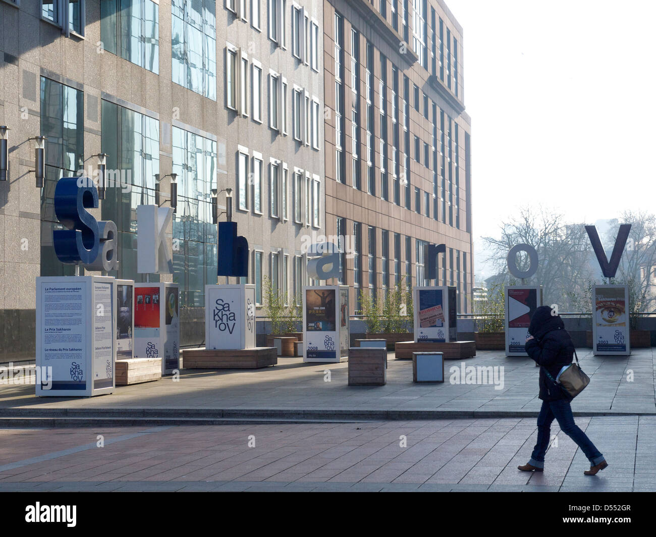 Sacharow-Hommage an das Europäische Parlament in Brüssel, Belgien Stockfoto