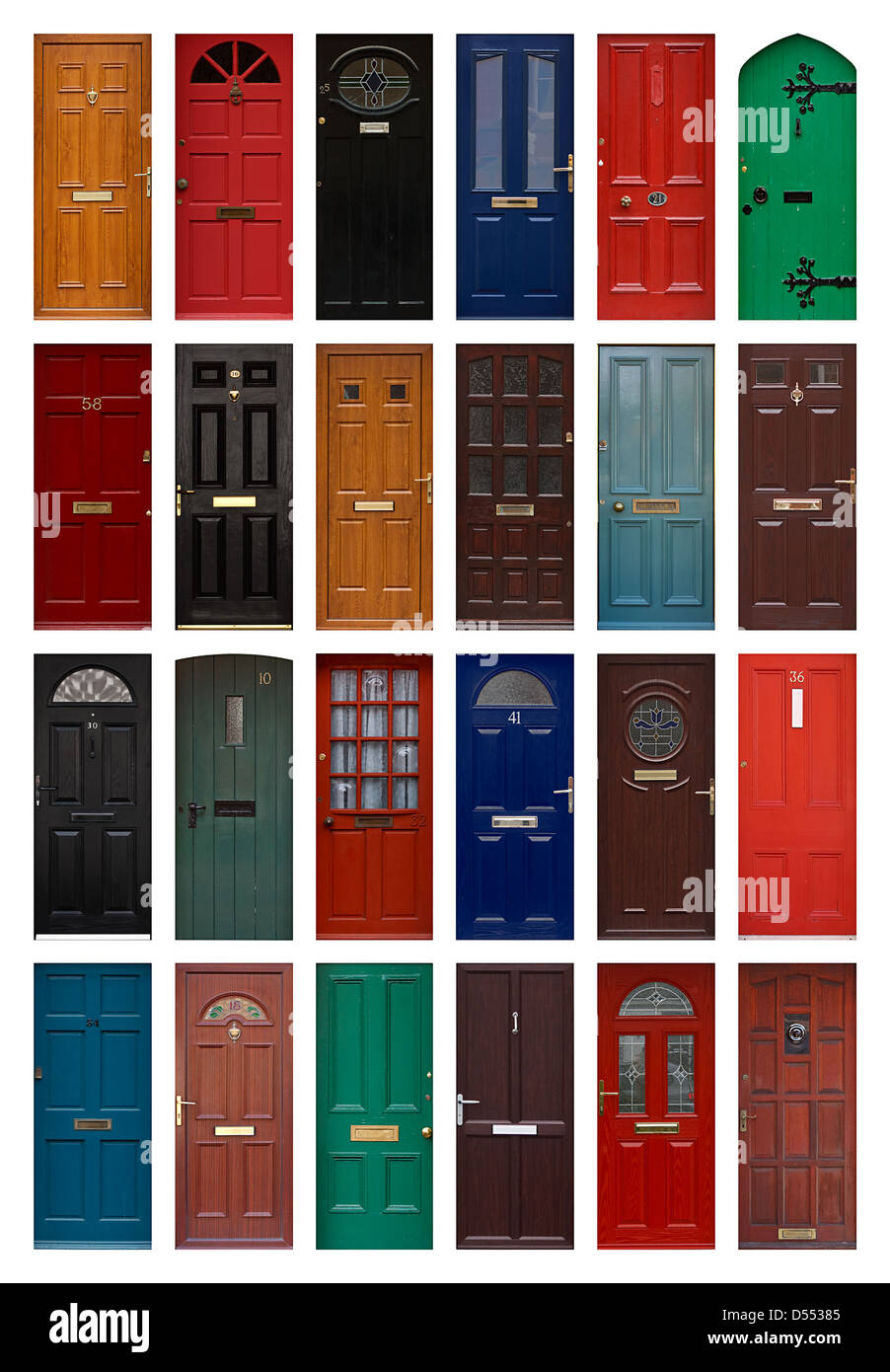 Eine Sammlung von vorne Garagentore gut für Immobilienmakler und symbolisiert neue Türen öffnen Stockfoto