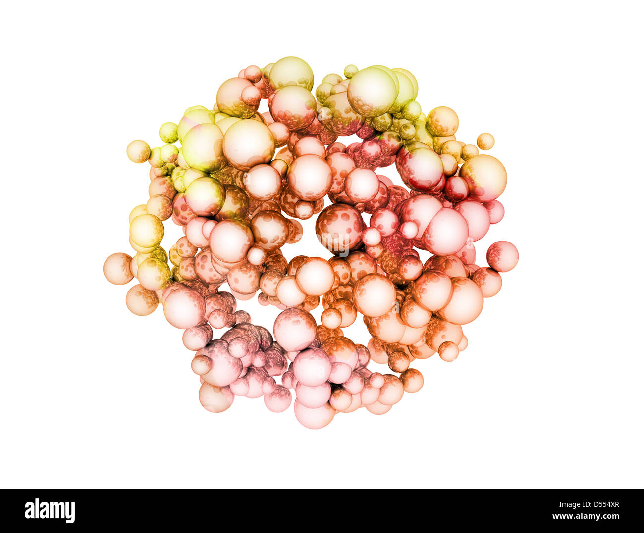Farbe-Cluster von 3D-Kugeln Stockfoto