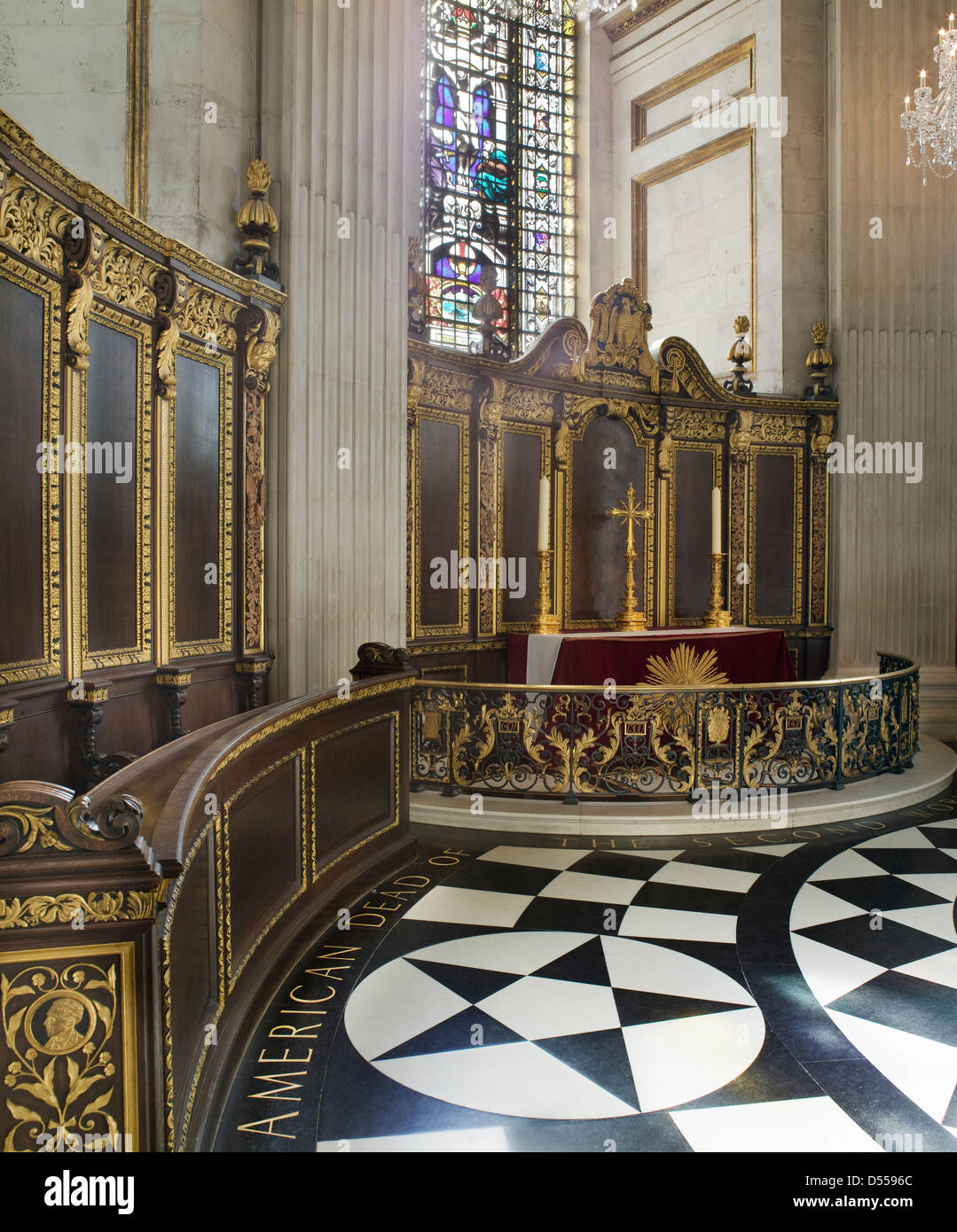 St. Pauls Cathedral, London. Amerikanische ErinnerungsKapelle Stockfoto