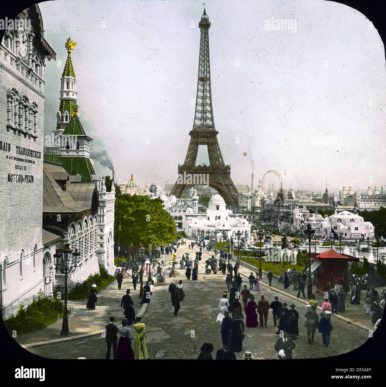Paris-Ausstellung: Champ de Mars und Eiffelturm, Paris, Frankreich, 1900 Stockfoto