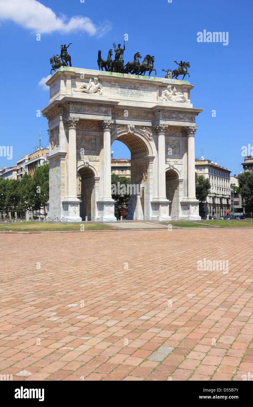 Arco della pace in der Nähe von Parco Sempione, Mailand, Italien. Stockfoto