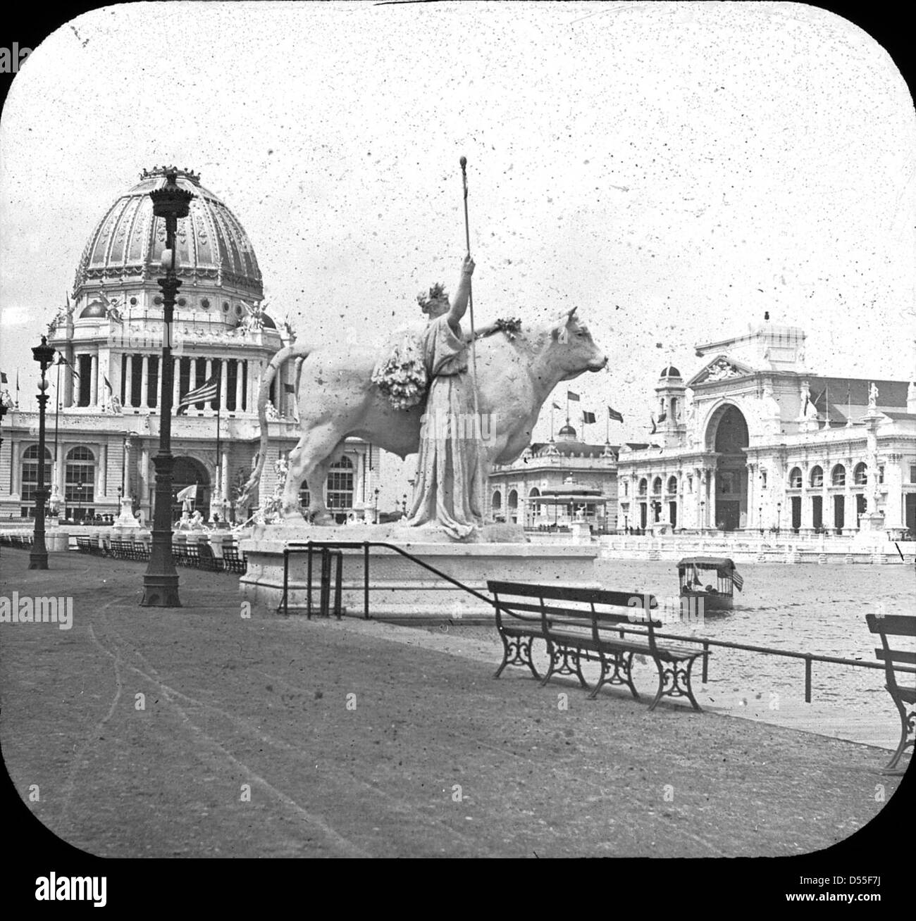 Weltausstellung: Außenansicht, Chicago, Vereinigte Staaten, 1893. Stockfoto