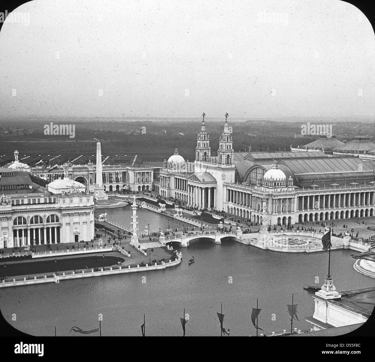 Weltausstellung: Grand Bassin, Chicago, Vereinigte Staaten, 1893. Stockfoto