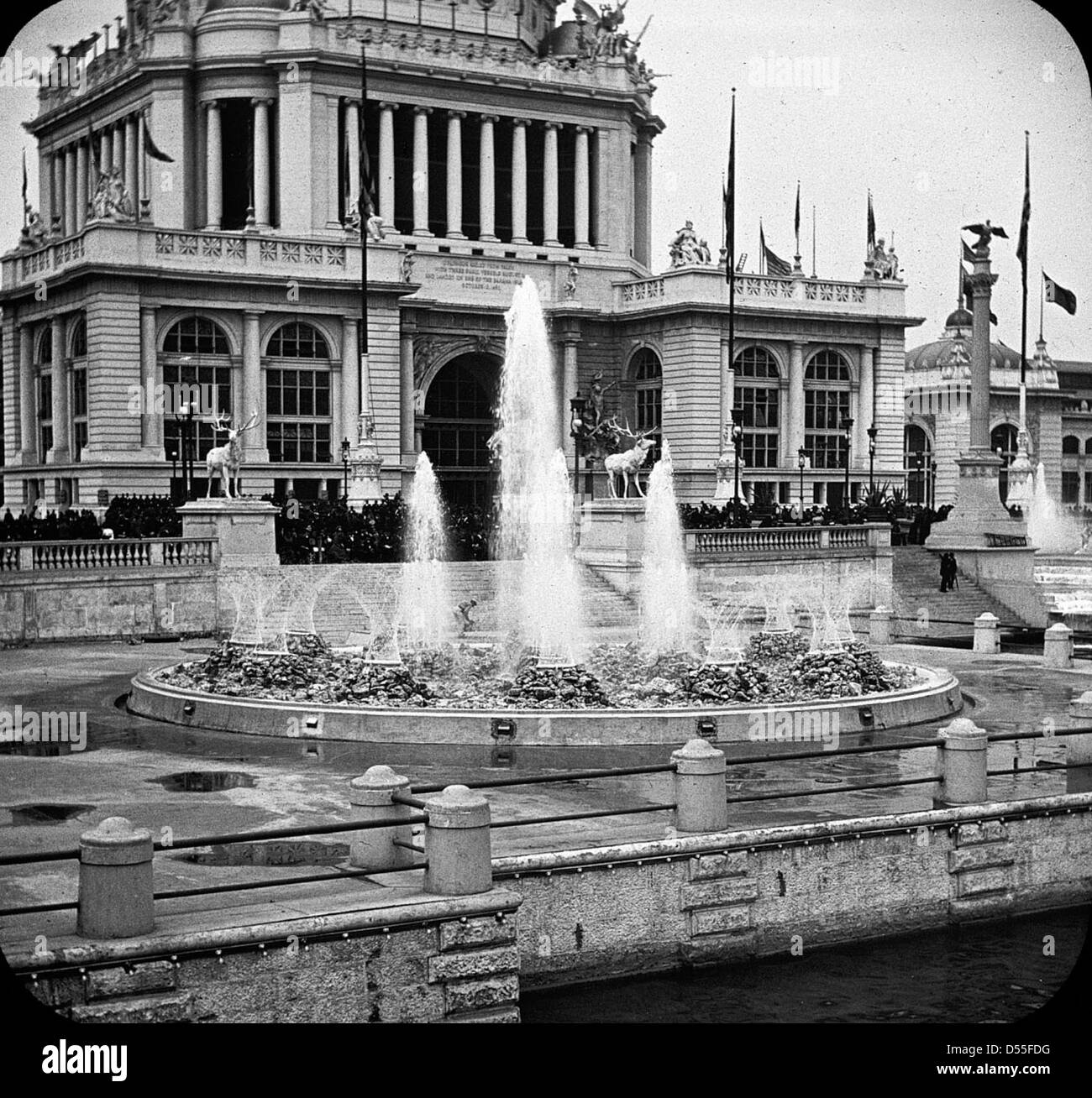 Weltausstellung: Electric Fountain, Chicago, Vereinigte Staaten, 1893. Stockfoto