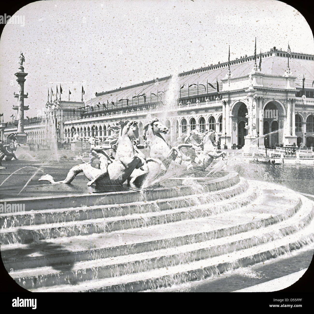 Weltausstellung: MacMonnies Brunnen, Chicago, Vereinigte Staaten, 1893. Stockfoto