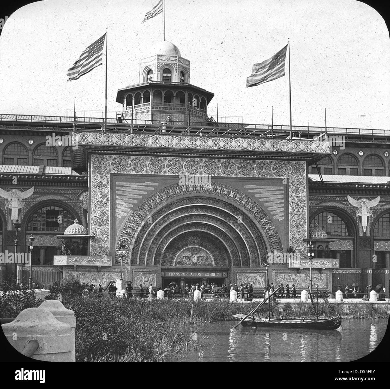 Weltausstellung: Transport Building, Chicago, Vereinigte Staaten, 1893. Stockfoto