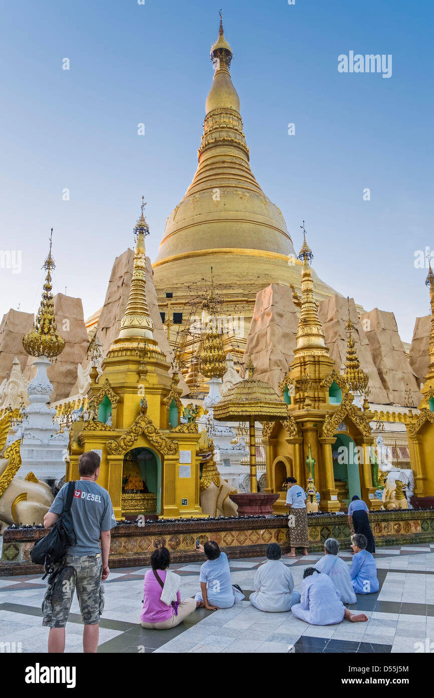 Shwedagon-Pagode, Rangun, Myanmar, Asien Stockfoto