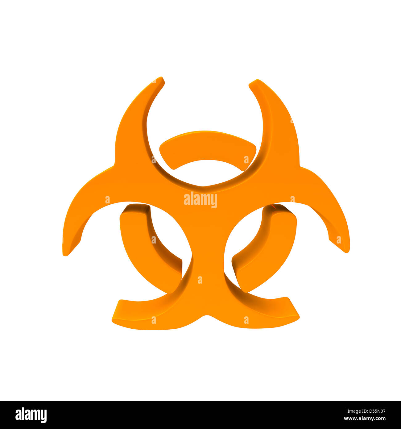 Virus-Symbol als Symbol warnt ahnungslose Menschen vor der Gefahr von biologischen Waffen Stockfoto