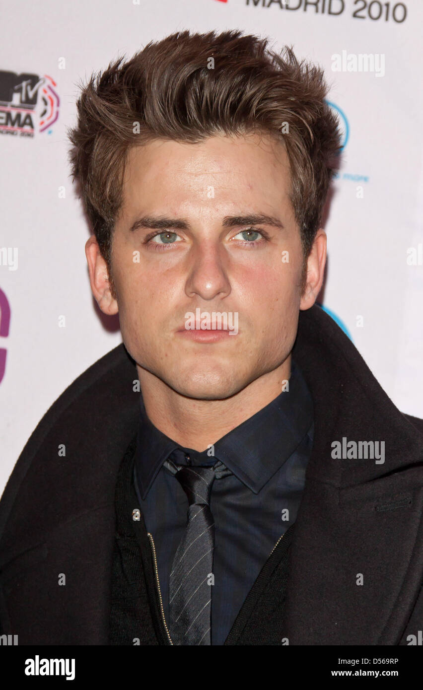 Musiker Jared Followill von uns Band Kings of Leon kommt bei der 2010 MTV Europe Music Awards (EMA) 7. November 2010 im Caja Magica in Madrid, Spanien, statt. Foto: Hubert Boesl Stockfoto