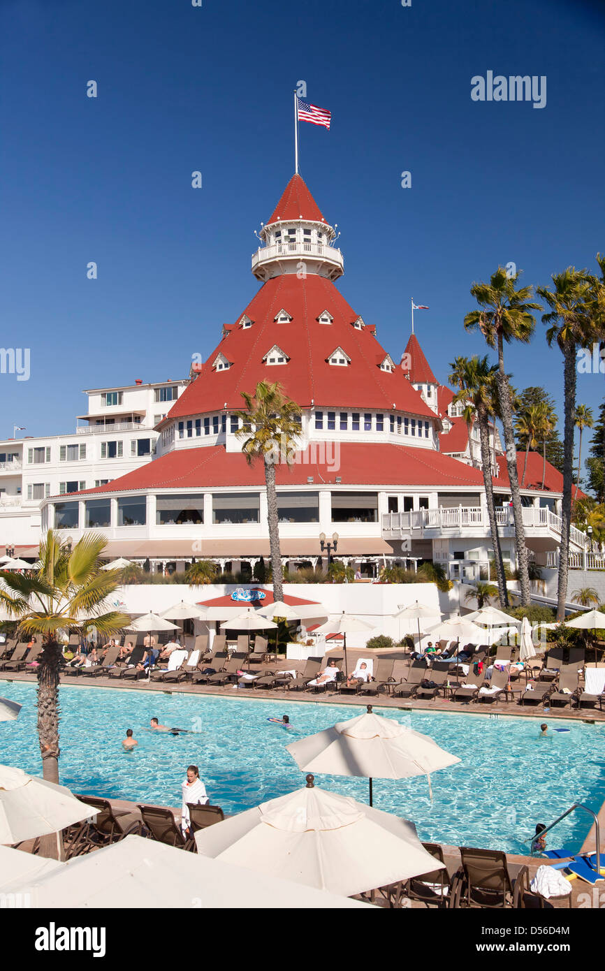 Hotel del Coronado, Coronado Island, San Diego, Kalifornien, Vereinigte Staaten von Amerika, USA Stockfoto