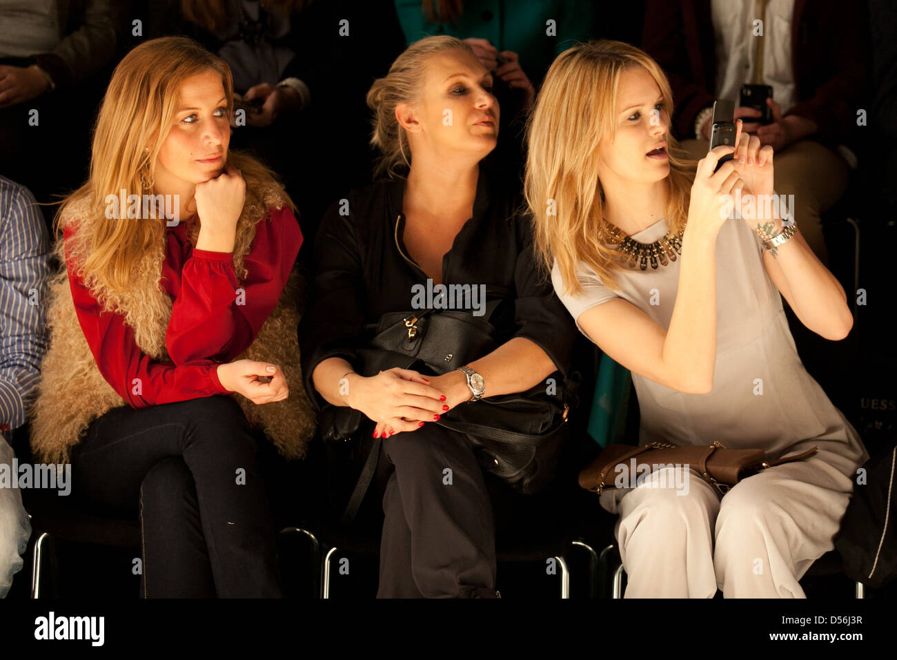 Charlotte Engelhardt, Magdalena Brzeska, Monica Ivanca auf Mercedes-Benz Fashion Week Berlin Herbst/Winter 2012 - PATRICK MOHR- Stockfoto