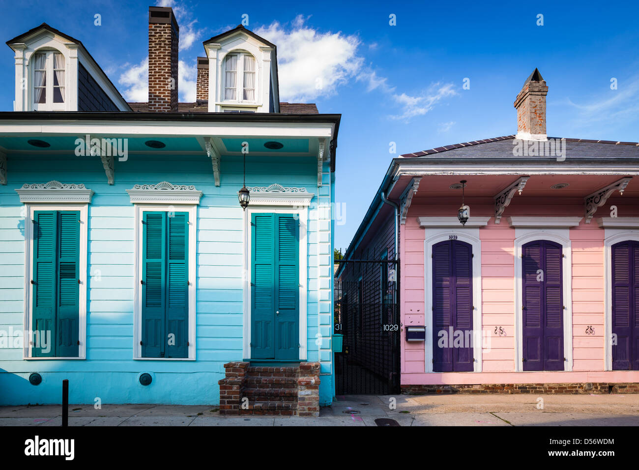 Typische Gebäude im French Quarter von New Orleans, Louisiana. Stockfoto