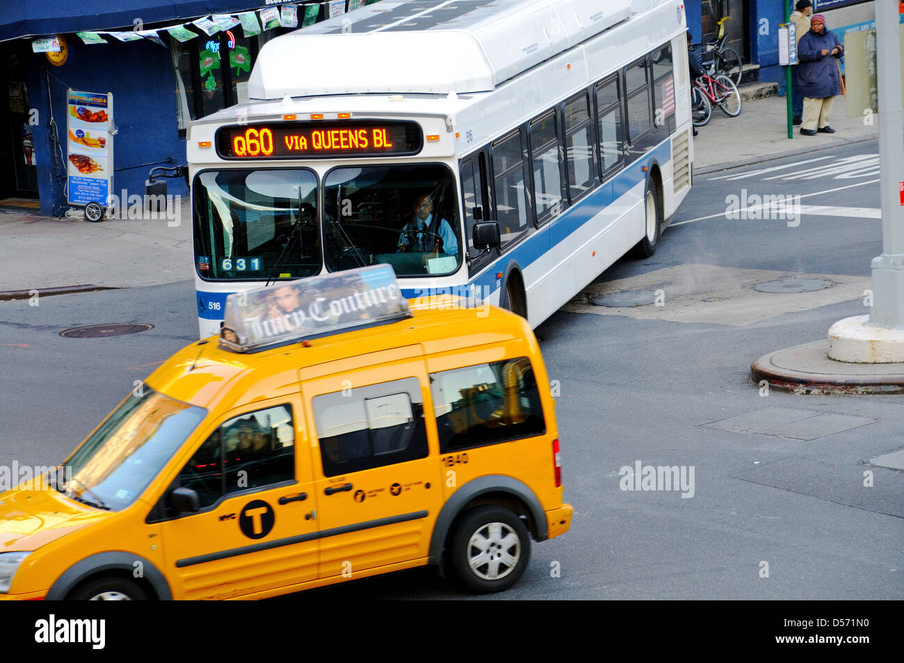 MTA Q60 öffentliche Verkehrsmittel Bus Eingabe Queensboro 59. Stockfoto