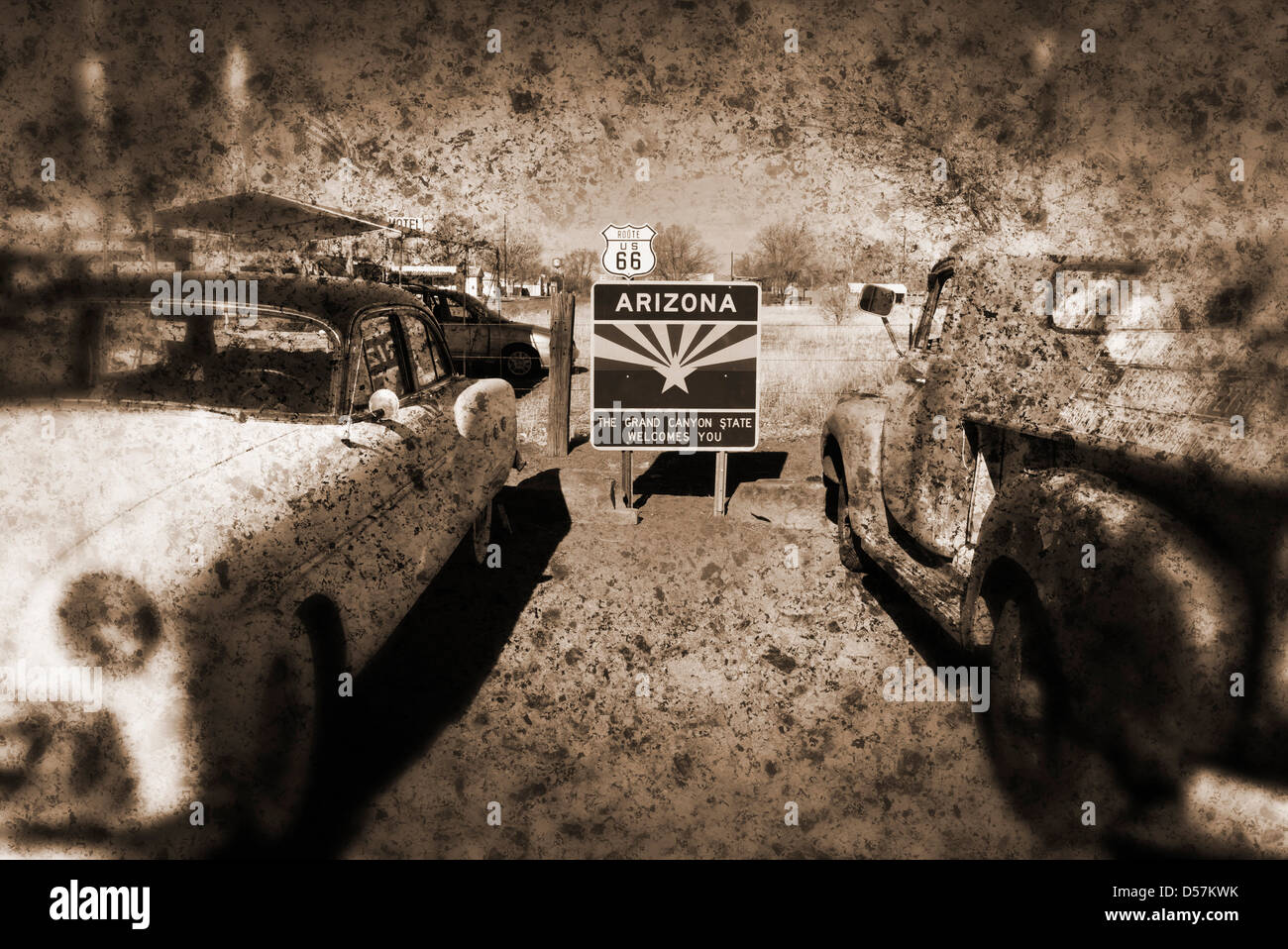 Arizona Route 66 Zeichen Stockfoto