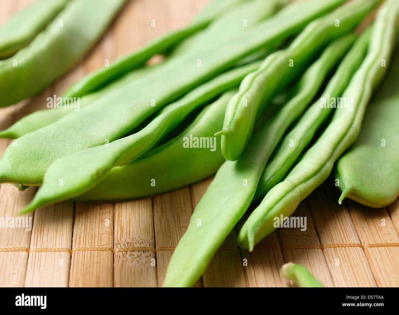 Einige französische Bohnen Makro-detail Stockfoto