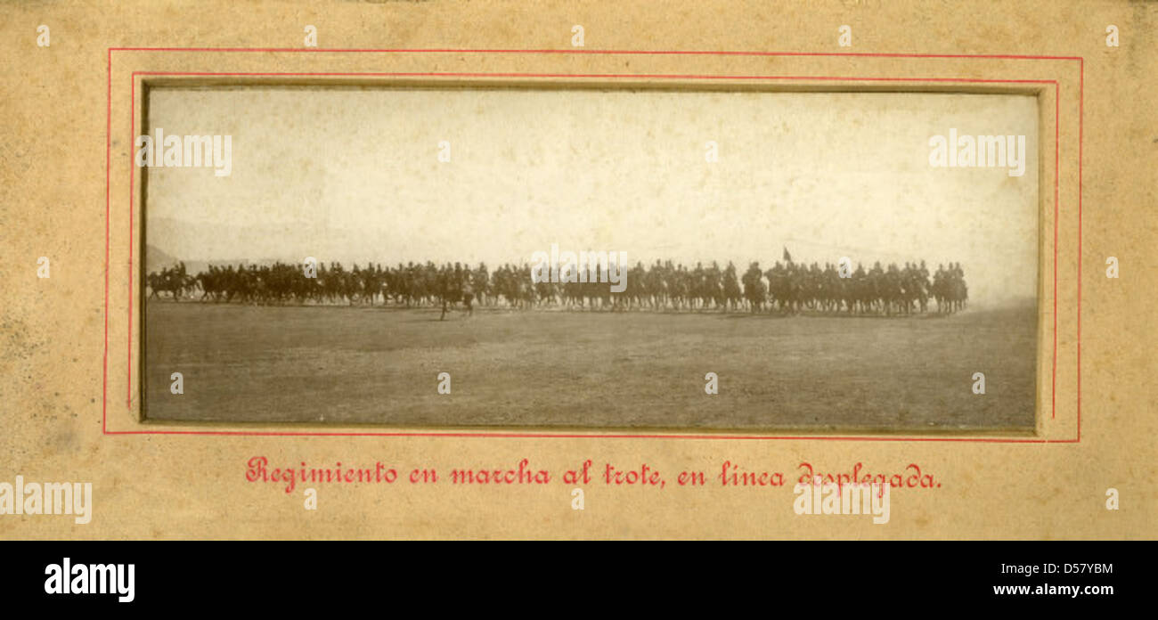 Regimiento de Marcha al Trote, En Linea Desplegada. [Regiment im Trab, in eine verlängerte Linie marschieren.] Stockfoto