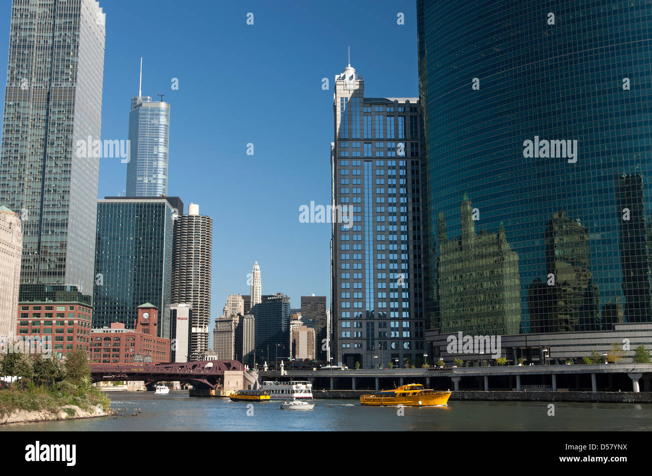 NORDSCHLEIFE SKYLINE VON DOWNTOWN CHICAGO ILLINOIS USA Stockfoto