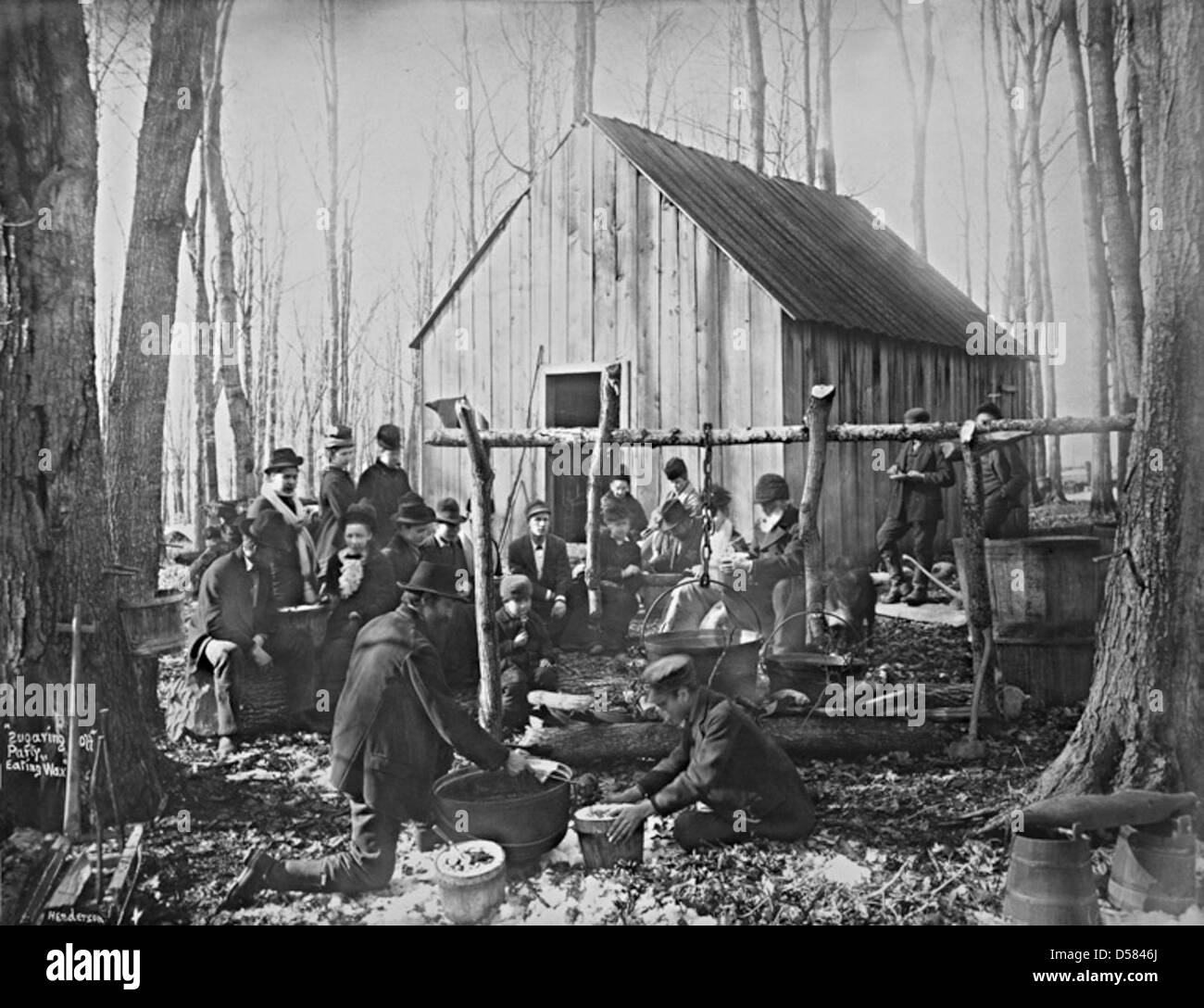 Sugaring-off-Party, Eastern Townships, Quebec Stockfoto