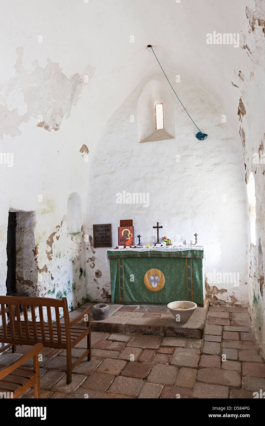 Die Jerusalem-Kapelle bei La Hougue Bie Grabhügel, Jersey, Kanalinseln, UK Stockfoto