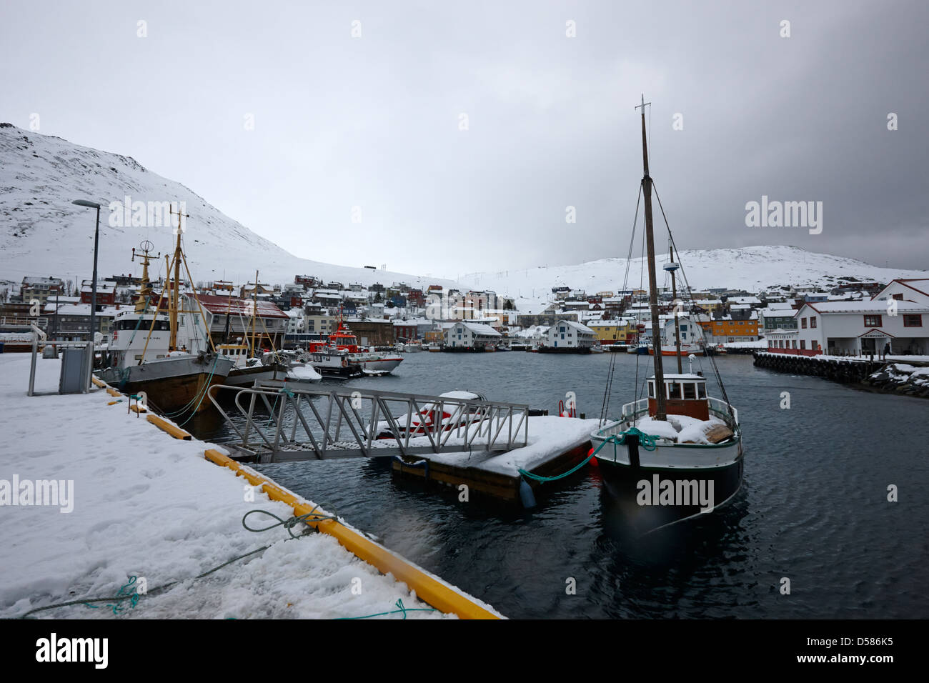 Honningsvag-Hafen-Finnmark-Norwegen-Europa Stockfoto