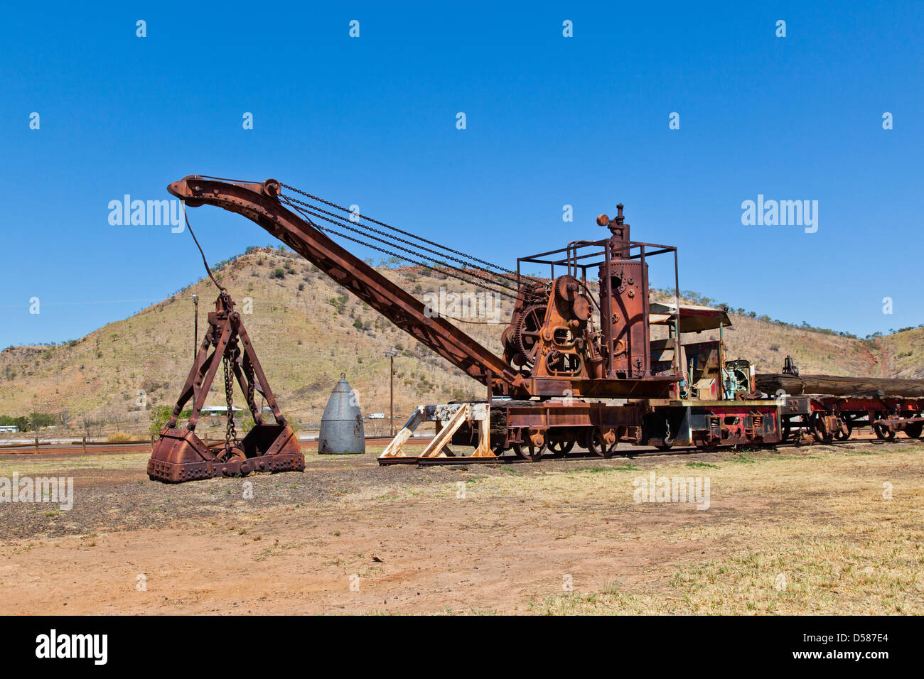 Australien, Western Australia, Wyndham, Wyndham Port, stillgelegten Maschinen des Zuges zitierte. Stockfoto