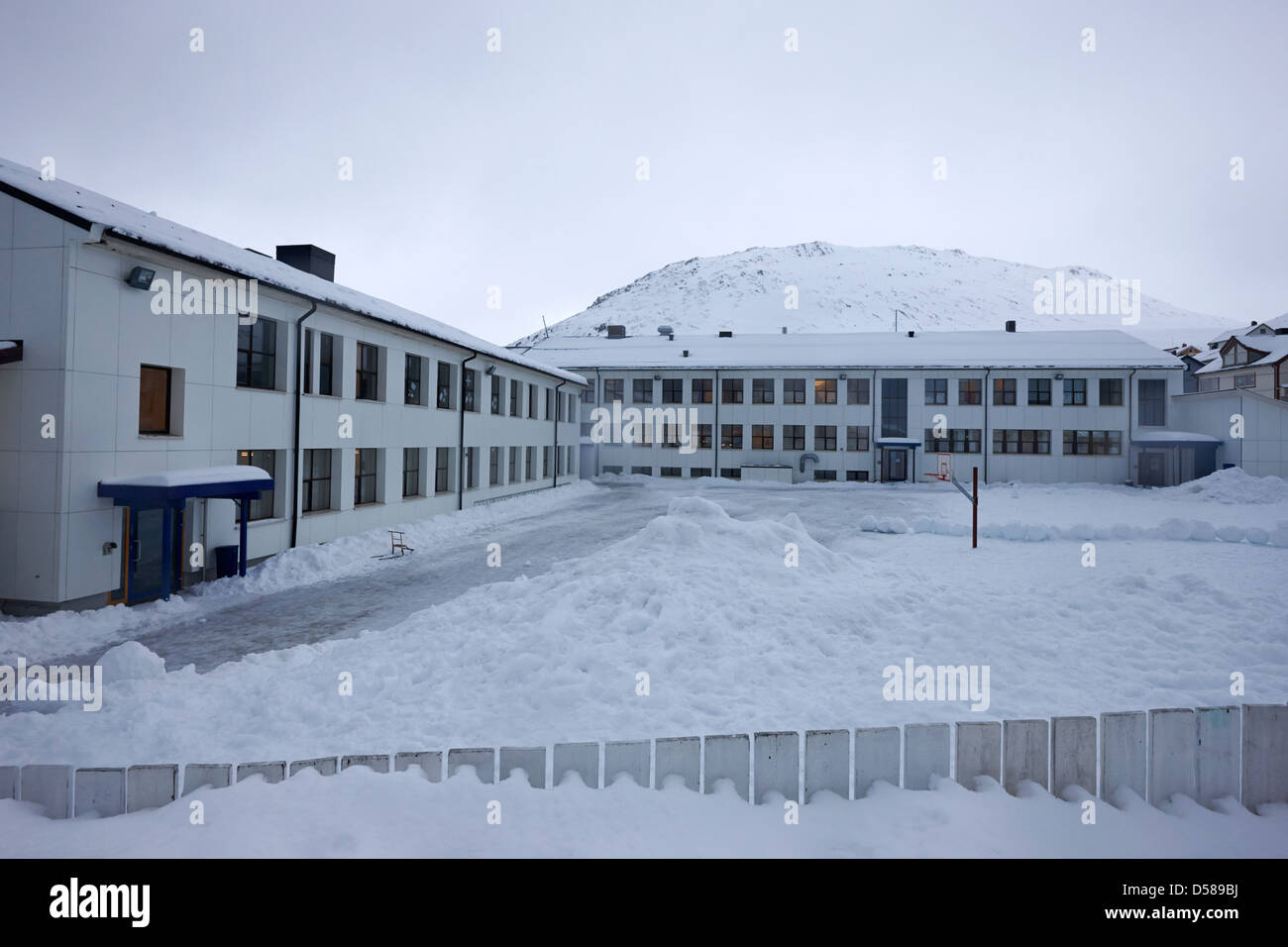 Honningsvag Grundschule Finnmark-Norwegen-Europa Stockfoto