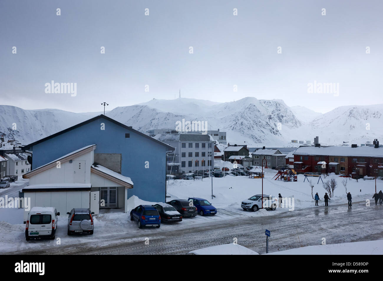 Honningsvag Altstädter Ring und Rat Büros Finnmark-Norwegen-Europa Stockfoto