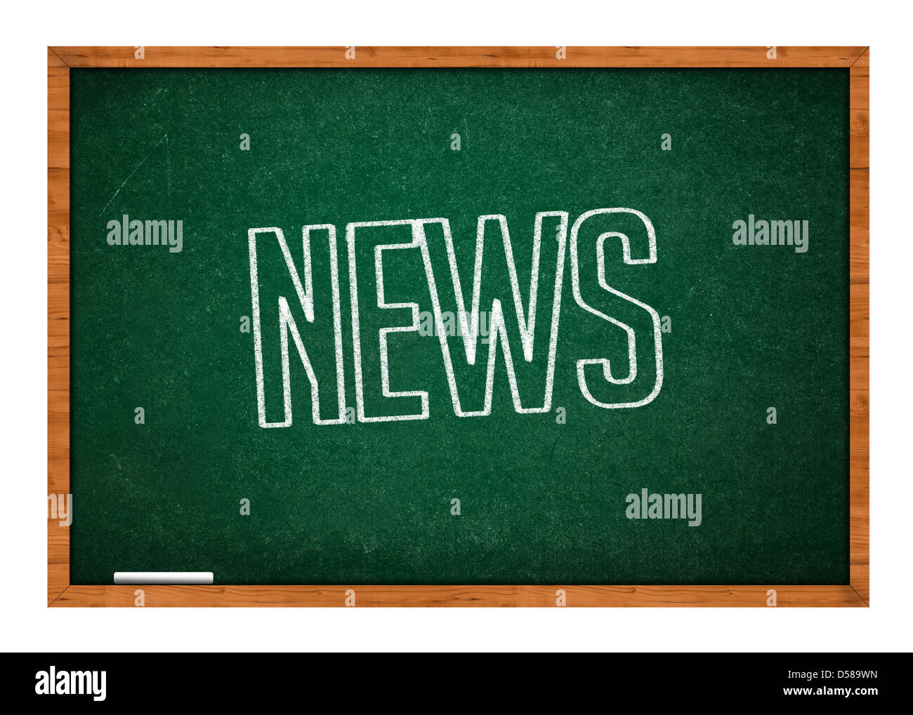 Wort-Nachrichten handschriftlich auf einer Kreidetafel Grüne Schule. Stockfoto