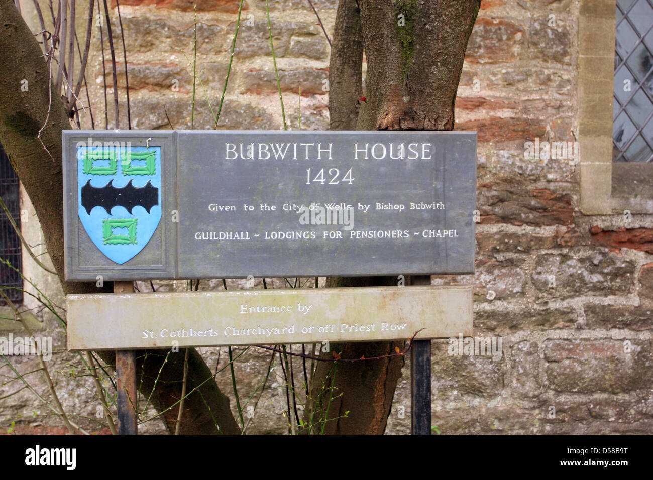 Anmeldung für Bubwith Haus in Wells, Somerset, März 2013 Stockfoto