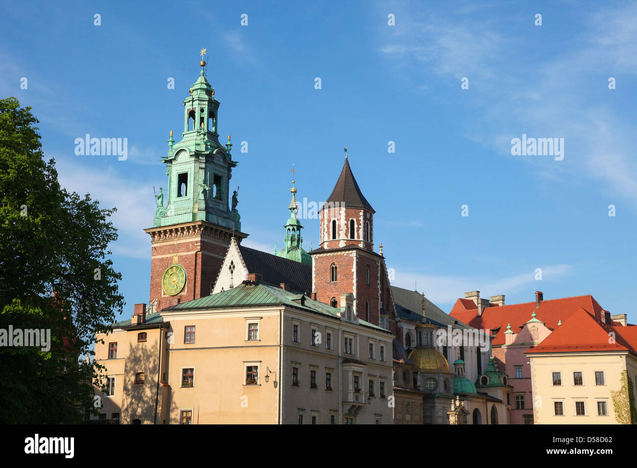 Wawel-Kathedrale ist eine römisch-katholische Kirche befindet sich am Wawel-Hügel in Krakau, Polen. Stockfoto