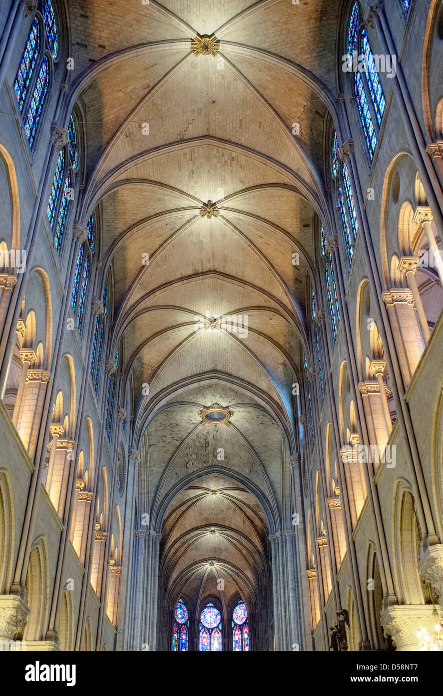 Innenansicht Der Kathedrale Notre Dame Paris Frankreich