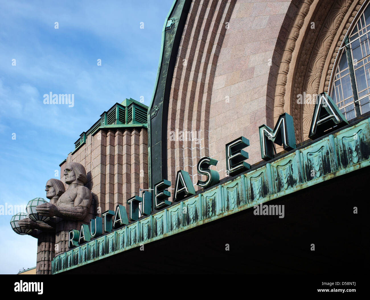 Außenansicht des Helsinki Central Railway Station, befindet sich in Helsinki, Finnland. Stockfoto