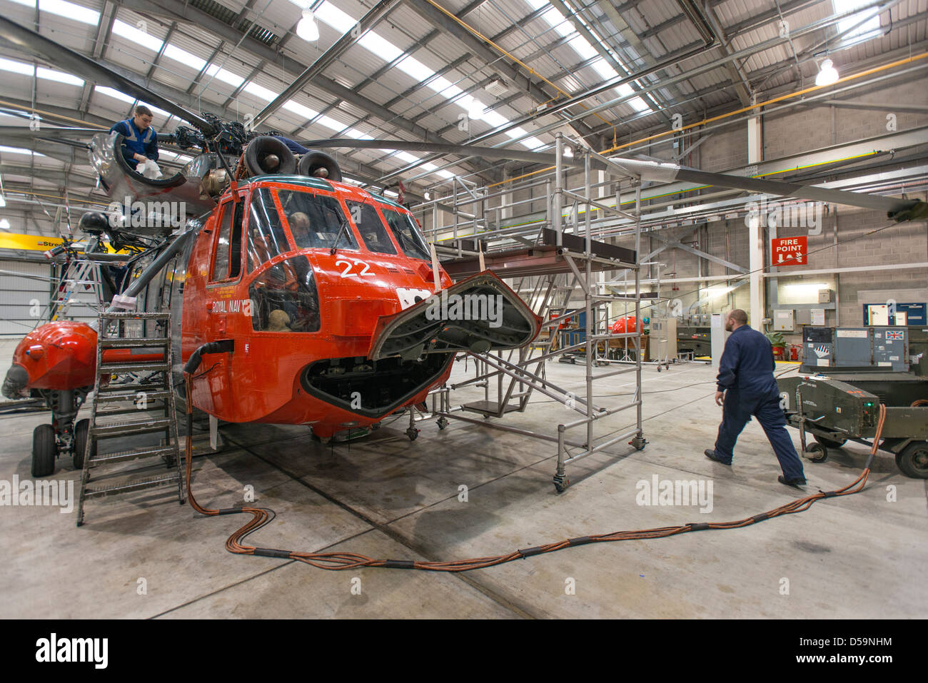 Sea King Suche und Rettung Hubschrauber Bild an RNAS Culdrose, in Cornwall, Großbritannien Stockfoto