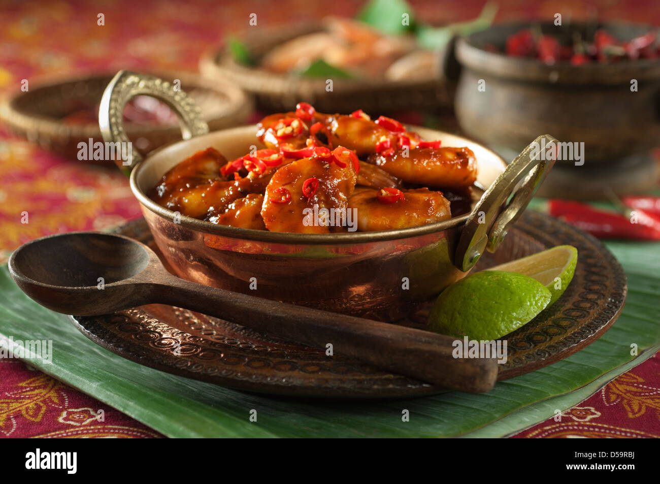 Garnele Sambal Sambal Udang malaysischen Fischgericht Stockfoto