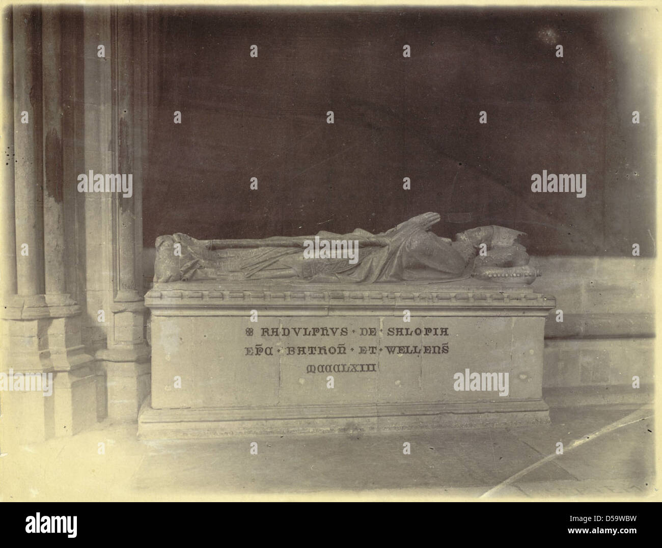 Grab von Bischof Ralph von Shrewsbury, Wells Cathedral Stockfoto