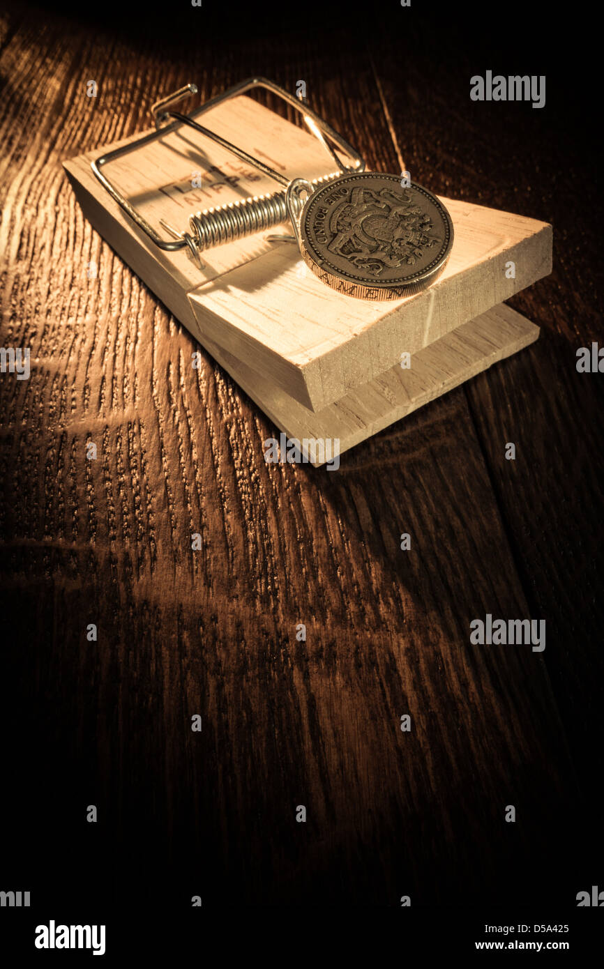 Die Geld-Falle! Stockfoto