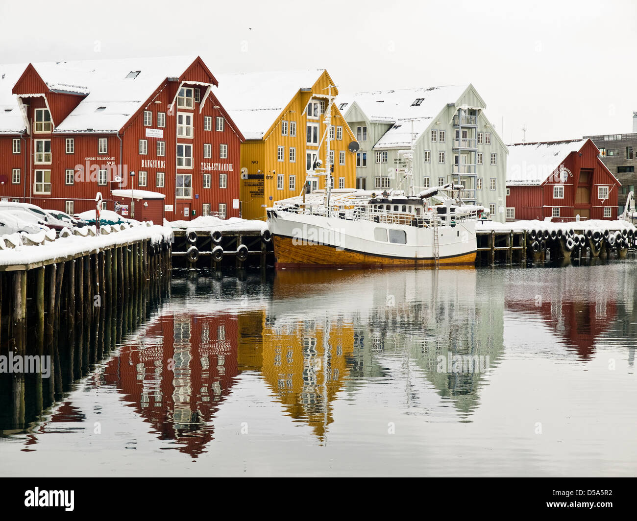 Tromsø, Norwegen im Norden, im Winter schnee Stockfoto