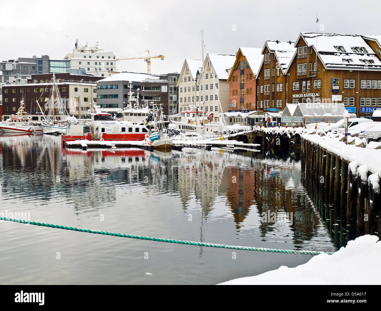 Tromsø, Norwegen im Norden, im Winter schnee Stockfoto